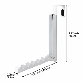 VIAV Design Over Door Hook Holder, Foldable Over Door Clothes Airer with 6 Grooves for Hanging Clothes, Over Door Towel Rack for Clothes, Coat, Behind Bathroom Door, 1 Pack (White)