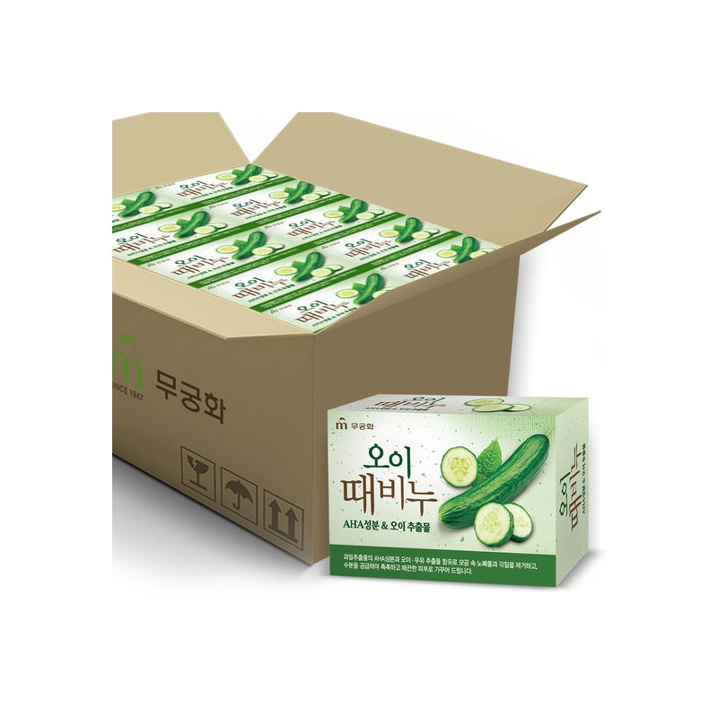 Rose of Sharon Mugunghwa Cucumber Exfoliating Soap 90g x 24