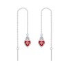 Herz keltischen Kont Granat rot Threader Ohrringe 925 Sterling Silber