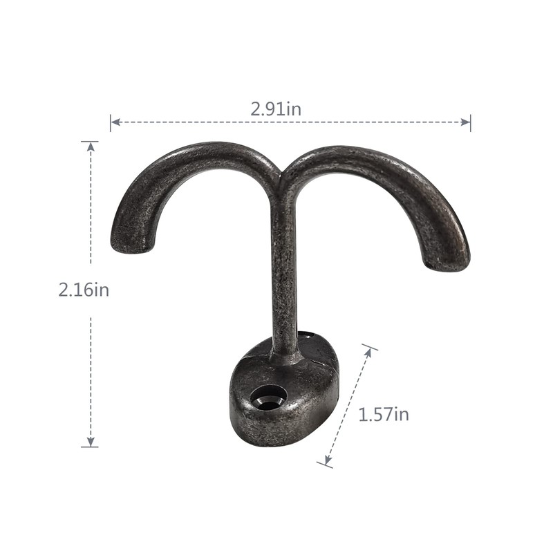 RFORPLY 6 Pcs Zinc Alloy Under Cabinet Hooks,Double Prong Drop