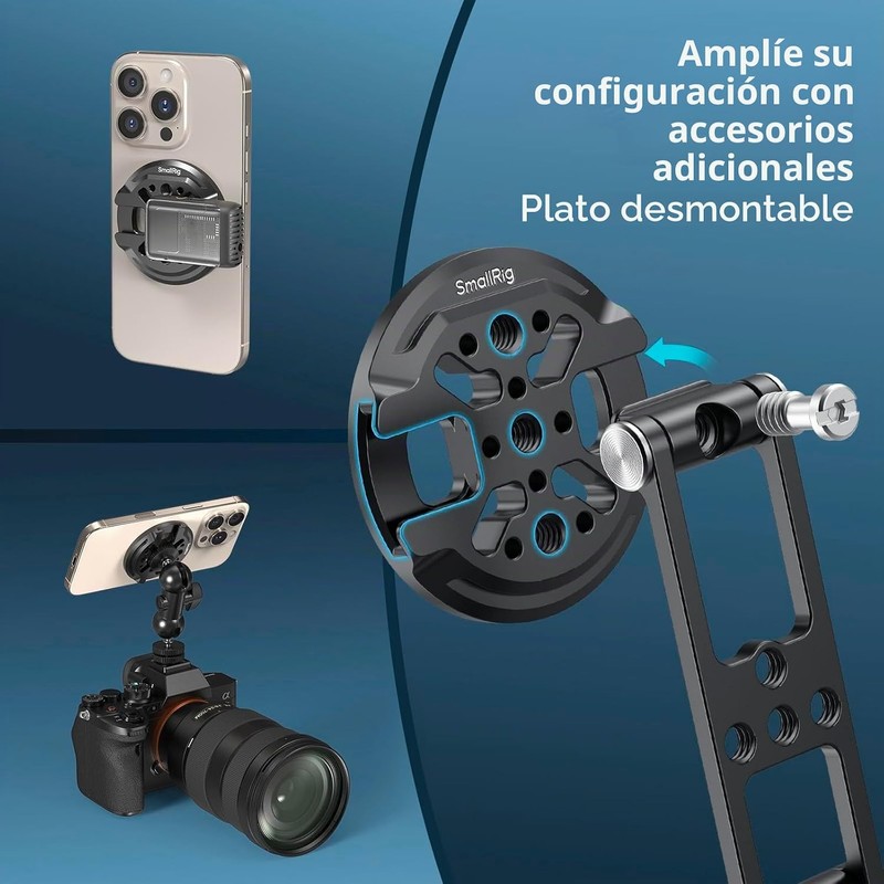 SMALLRIG 5156 - Soporte magnético de metal para teléfono con