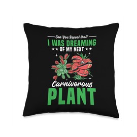 Venus Fly Trap Botanical Gardening Exotic Carnivorous Throw Pillow