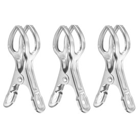 sourcing map 3 Pcs Stainless Steel Clothespins 3.6 Inch Pool Cover Clips Clothes Pins Beach Towel Chair Clips Wind Guard for Hanging Clothes Blanket