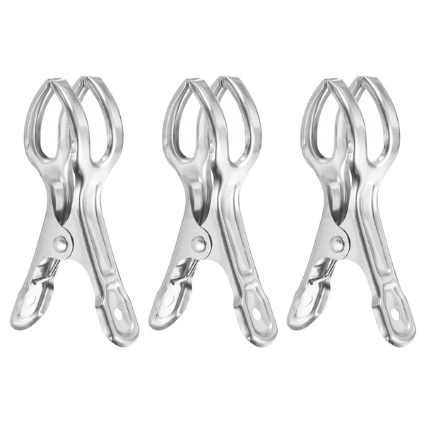 sourcing map 3 Pcs Stainless Steel Clothespins 3.6 Inch Pool