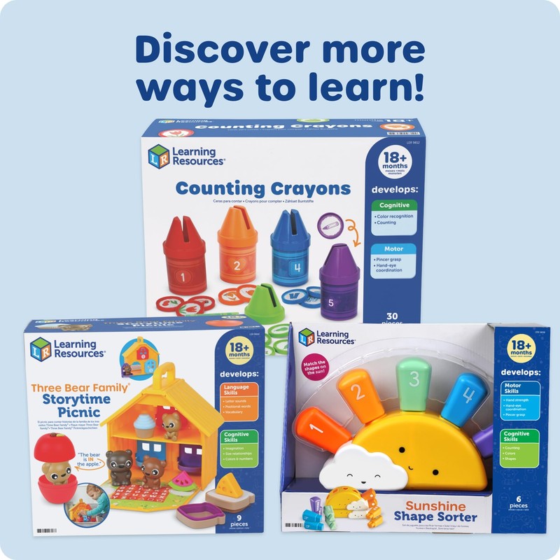 Learning Resources Counting クレヨン - 色の分類とカウント幼児の学習おもちゃ、数字のおもちゃ、モンテッソーリ、未就学児の細かい運動能力、幼児のための数学操作玩具、ホームスクールゲーム