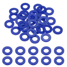 sourcing map 30 Pcs Nylon Flat Washers 10mm ID 20mm OD 2mm Thick Plain Washer Grommets Plastic Sheet Gasket Fastener Sealing Spacer Gasket Ring Water Hose Washers, Blue