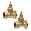 Trident 22mm Central Heating Pump Valves (2 Pack) Brass, Gate