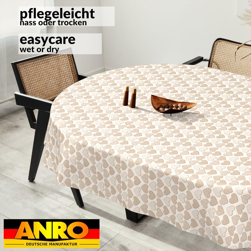 ANRO Oilcloth Tablecloth, Washable, Oilcloth, Garden Tablecloth, Outdoor, Indoor, Oval,