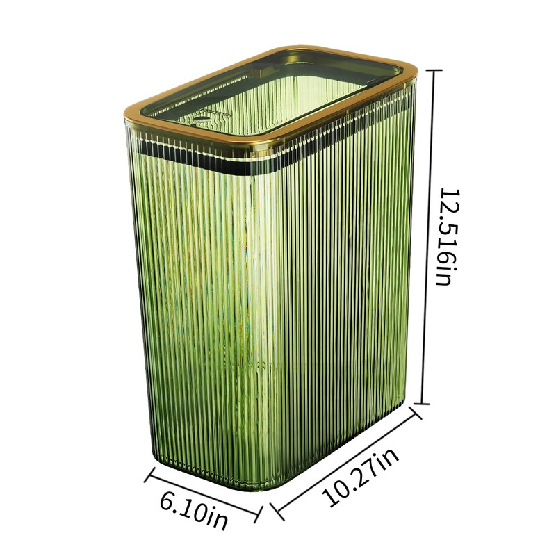 Transparent Trash Can, Bathroom Trash Cans with Lids, 2.6 Gallon