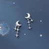 SLUYNZ 925 Sterling Silver Tiny Moon Star Earrings Studs for