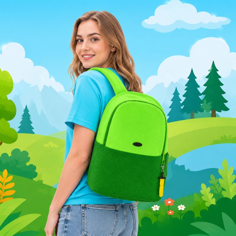 LARDEMOTO Green Anime Cosplay Backpack Medium Unisex Costume Accessories Bag