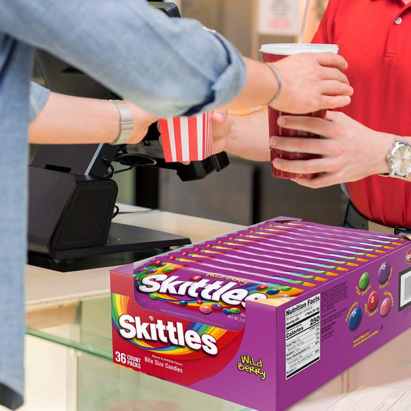 SKITTLES Candy, Wild Berry Fruit Chews Candy, 2.17 oz (36