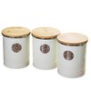 Darthome Cream Metal Tea Coffee Sugar Kitchen Storage Canisters Set