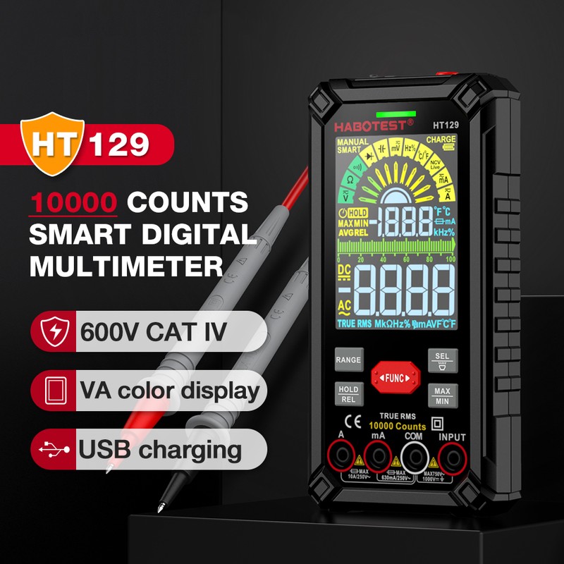 HABOTEST HT129 Intelligent Multimeter Smart Digital Multimeter Color Screen Handheld
