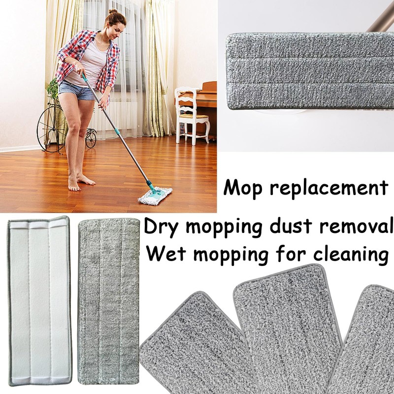 8 PCS Microfibre Mop Pads Mop Heads Replacement Cleaning Pad