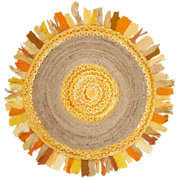Safavieh Cape Cod Collection CAP701D Handmade Boho Fringe Jute &