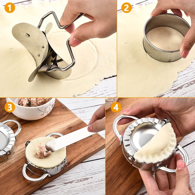 RNHDLY Dumpling Maker 8 Pack Stainless Steel Dumplings Maker Machine