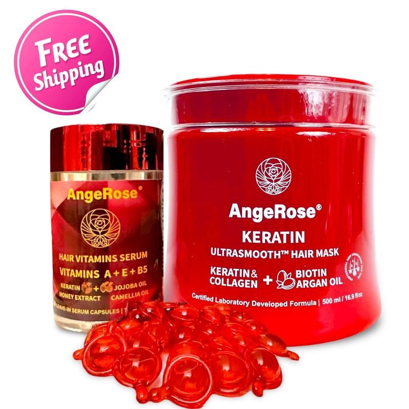 AngeRose Hair Care Set: Collagen & Keratin Hair Mask, Vitamin