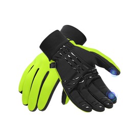 INBIKE Cycling Gloves, Winter Gloves, Outdoor Gloves, Ski Gloves, MTB Mountain Bike Gloves, Running Gloves, Men and Women, Touch-Screen Capable, Winter, Warm, Windproof, Green, L