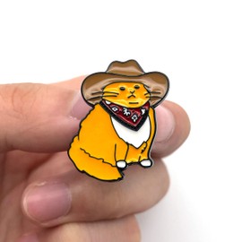 LIUJINCAN Cowboy Cat Enamel Animal Pins, Funny Cool Brooches Badge Pins for Hats Backpacks and Gift