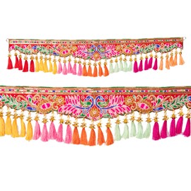Traditional Bandanwaar Toran Hanging for Home Wall Door Temple Festival Wedding Party Decoration & Gifting (Multicolor)