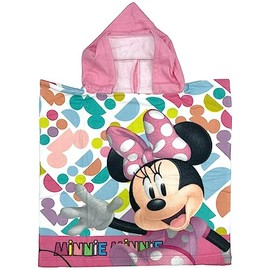 ILS I LOVE SHOPPING Poncho mit Kapuze Strandtuch Meer und Pool Bademantel aus Mikrofaser 55X90cm Schnell trocknend, ultraweich für MINNIE MOUSE