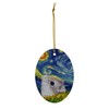 Whimsical Night Sky Robo Dwarf Hamster Christmas Ornament White Oval