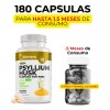 Psyllium Husk Fibra Altamente Soluble 180 Capsulas Bioherb Sin Sabor