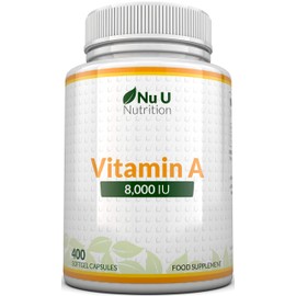 Vitamin A 8000 IU - High Strength Vitamin A Supplement, 400 Softgels 13 Month Supply - Supports The Maintenance of Normal Skin & Vision, Easy to Swallow