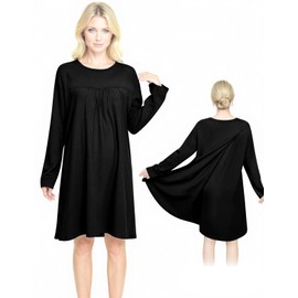 Guatbsecure Guatbsecure Open Back Hospital Gowns for Women Long Sleeve Open Back Dress Nursing Gowns Post Shoulder Surgery Dress (black, XX-Large)