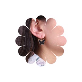 Yheakne Boho Schwarzer Schmetterling Ohrringe Gold Schmetterling Reif Ohrringe Vintage Acryl Schwarzer Schmetterling Ohrringe Emaille Schmetterling Tropfen Ohrringe Schmuck Für Frauen Und Mädchen
