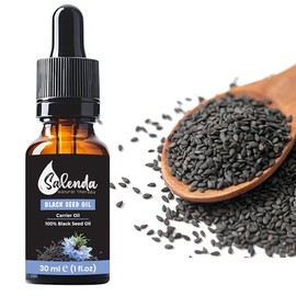 Black Seed Oil by Salenda - 100% Pure Natural Cold Pressed, High Thymoquinone, Supports Immune, Skin Conditions, Nigella Sativa Black Cumin Seed Oil - 1 Fl Oz (30 ml)