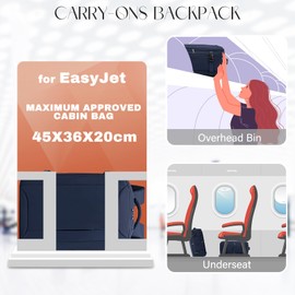Xkdoai Cabin Bag 45x36x20 for Easyjet Underseat Cabin Bag, Carry-Ons Travel Backpack Hand Luggage Flight Bag 32L Daypack School Office Bag with USB Port
