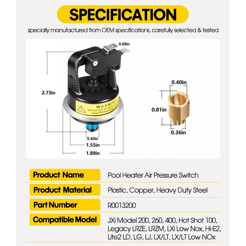 for Zodiac Replacement for Jandy Zodiac R0013200 Laars Pool Heater
