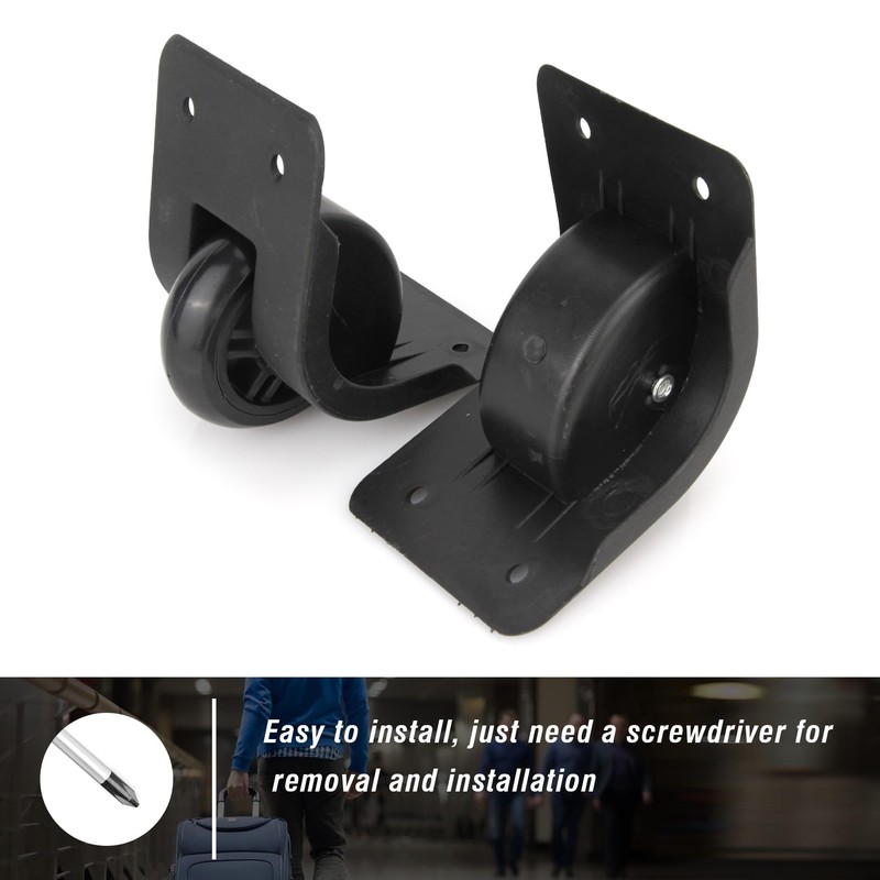 Zoofen Luggage Replacement Wheels 2 pcs Rear Wheels for Suitcase