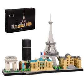 Architecture Paris Micro Building Blocks Set with Eiffel Tower and The Louvre Skyline Series Adult and Children Assembly World Famous Landmarks Construction Mini Bricks 3D Toy Present Kit 3680 pcs