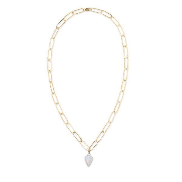 HUNTER & TROVE Moonstone Pendant on 14K Gold Filled 18”