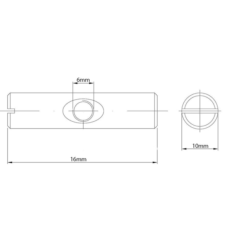 M6 (6mm x 16mm) Symmetric Furniture Barrel Nut Zinc Plated