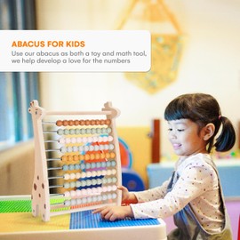CHILDLIKE BEHAVIOR Abacus for Kids - Math Counting Toy Made of Wooden Beads and Rack - Children's Wood Number Counters for Teaching Addition, Subtraction and More - Counting Tool for Toddlers and 1st Grade Kids