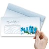Paper-Media Christmas Envelopes with Window Blue Christmas Gifts DIN Long