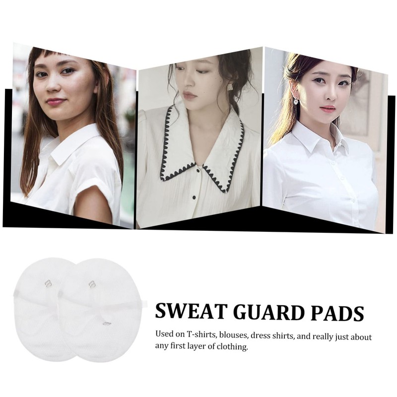 LALAFINA 2 Pairs Sweat Absorbent Pads for Underarms Washable Cotton
