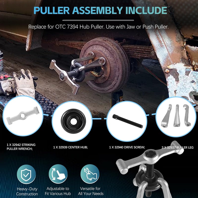 Sunluway Universal 7394 Hub Puller Brake Drum Puller Heavy-Duty Wheel