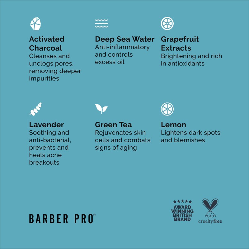 BARBER PRO Face Putty Peel Off Mask with Activated Charcoal