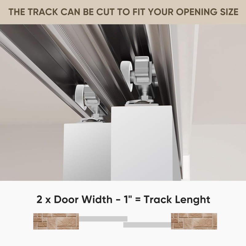 BARNSMITH 4FT/48 Bypass Door Hardware,Heavy Duty Aluminum Sliding Closet Door