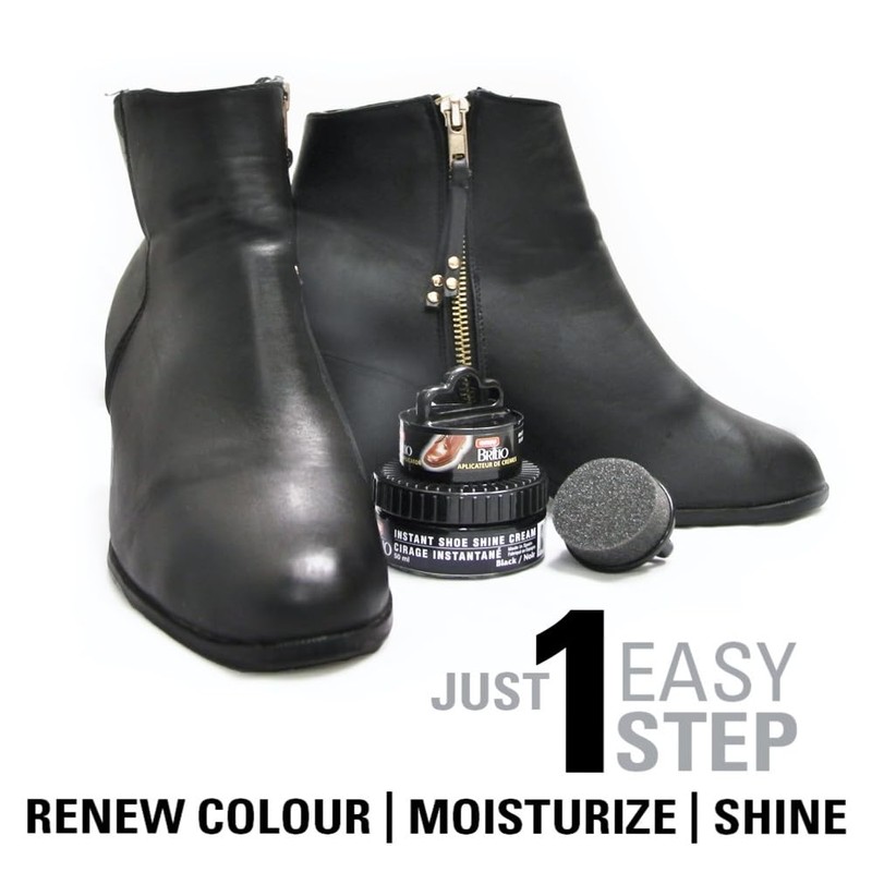 Moneysworth & Best Instant Shoe Shine Cream Kit, Dark Brown,