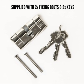 High Security TS007 1 Star Euro Cylinder Lock, British Standard, Insurance Approved Barrel Lock and Key Sets. Supplied with 3 Keys. UPVC Door Locks. (35mm x 35mm (70mm Total)) Chrome