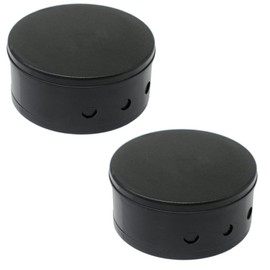 2 x Cover Box Diameter 70 x 31 mm Plastic Junction Box Matt with Wood Screws and 3-Hole Strain Relief (Black)