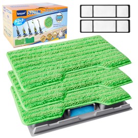 KEEPOW Reusable Vacmop Replacement Pads Compatible with Shark Vac Mop VM252 VM200 VC205 VM250 /QM250 VM190 VM200P12, Washable Vacuum Mop Pad Refills, Upgraded Design of Dirt Chamber (1+2+3 Pads)