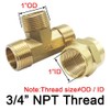 Joywayus 3/4 Inch NPT Brass Pipe Fitting Barstock Tee 3