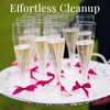 100 Plastic Champagne Flutes Disposable | Clear Plastic Glasses for